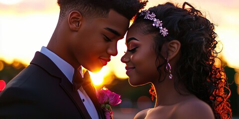 prom and homecoming high school formal dance concept
