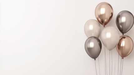 Elegant birthday card design with minimalist metallic balloons for special celebrations.
