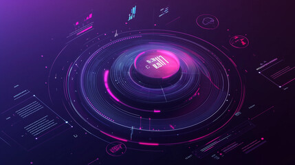 Futuristic Digital Interface Visualizing Modern Data Screen Global Indicators, Data Streams, and Complex Forecasting Models