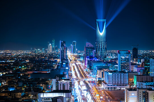 Fototapeta Aerial shot of the city of Riyadh, Saudi Arabia