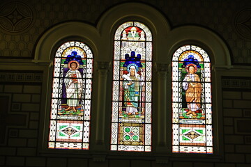 Fototapeta premium glass art cathedral, of reggio calabria, italy, duomo, maria santissima assunta in cielo