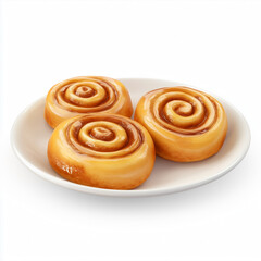 Fototapeta premium A cinnamon rolls isolated on a white background.