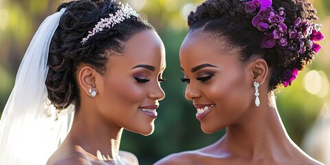 biracial gay wedding concept - lgbtqia and dei marriage concept