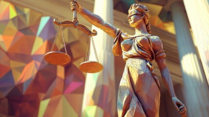 Innovative legal strategies for efficient dispute resolution using low poly techniques. Concept Legal Strategies, Dispute Resolution, Low Poly Techniques, Innovation, Efficiency