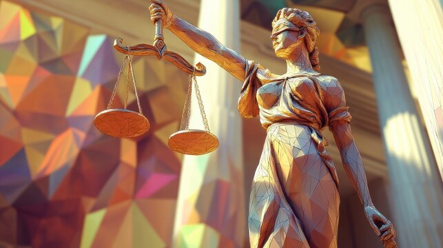 Innovative legal strategies for efficient dispute resolution using low poly techniques. Concept Legal Strategies, Dispute Resolution, Low Poly Techniques, Innovation, Efficiency