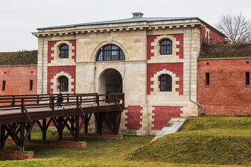 Fortification walls of the Old town in Zamosc, Poland. Zamosc is an example of a Renaissance town...