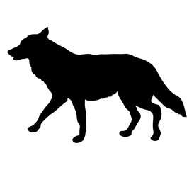 Moving dog silhouette. Vector illustration