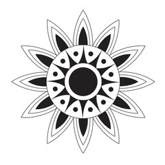 Mandala with floral ornament relaxation patterns unique design