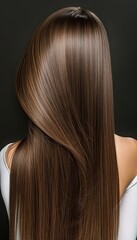 Fototapeta premium Beautiful Long Straight Brown Hair. Hair Styling. Fashion, Beauty and Health Care Concept.