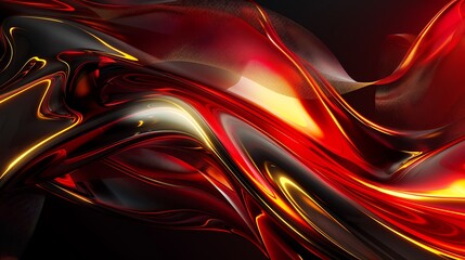 Obraz premium Vibrant Abstract Digital Art with Flowing Waves, Neon Lights, and Futuristic Fluid Design Elements
