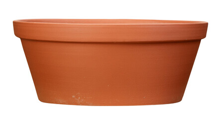 Handmade Terracotta Flower Pot with Textured Surface, Isolated on Transparent Background for Gardening Product Display
