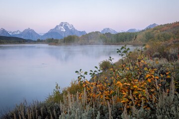 Sunrise at Oxbow Bend in Grand Teton National Park