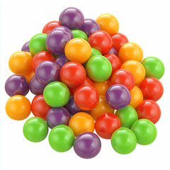  A colorful candies isolated on a white background.