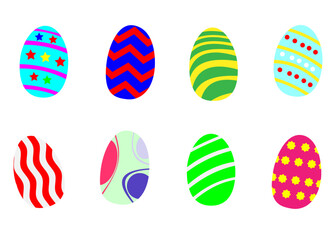 fancy easter egg set vector and illustration