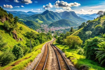 Scenic mountain trail from Petropolis to Teresopolis in Brazil