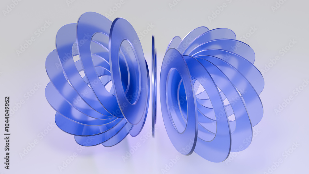 Fototapete 3d rendered abstract background composition. organic and geometric wavy shapes in vibrant colors.