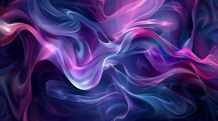 Obraz premium Vibrant Abstract Digital Art with Flowing Waves, Neon Lights, and Futuristic Fluid Design Elements
