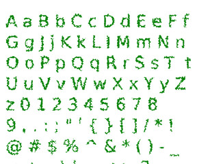 Green painted alphabet 