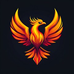 Fototapeta premium Electronic spore company showcasing red phoenix bird mascot logo with bold design