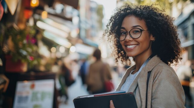 Socioeconomic diversity in urban entrepreneurship: Showcasing small business success stories in diverse neighborhoods, photography style, photo of