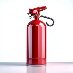 Obraz premium Red Fire Extinguisher Isolated on White. Safety, Protection, Emergency Equipment Concept.