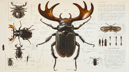 The stag beetle described in the old insectarium showcases all its advantages, disadvantages, and characteristics. This exotic and expensive beetle is very rare, with a large body and resilient geneti