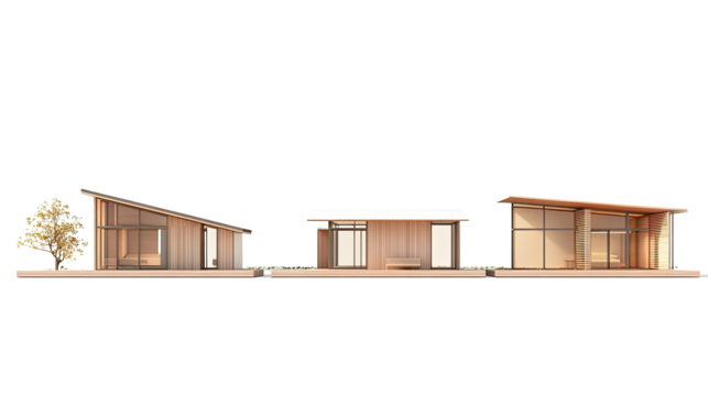 Modern Architecture Collection on Clear Background Generative AI