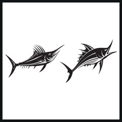 Obraz premium Marlin Fish Logo Template silhouette