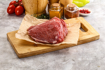 Raw beef piece for cooking