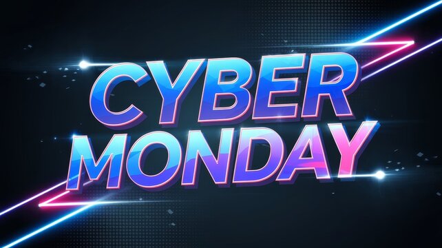Vibrant Cyber Monday sales event promotional design.