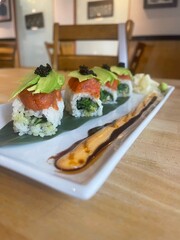 display of sushi