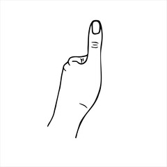 Obraz premium Human finger giving thumbs up, the rest of the fingers are clenched into fist vector isolated illustration. Black and white drawing of hand showing yes or confirm symbol. Icon for web sites, stores