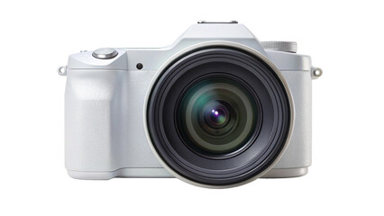 DSLR camera isolated on white. 