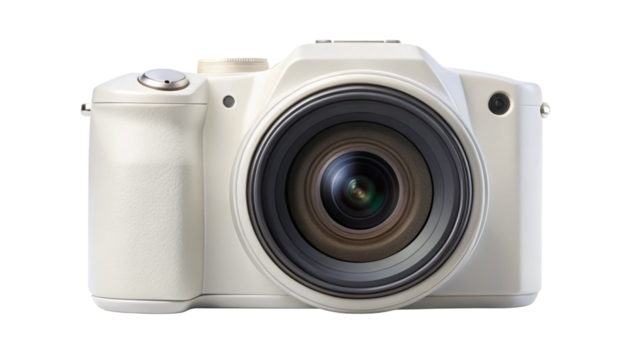 DSLR camera isolated on white. 