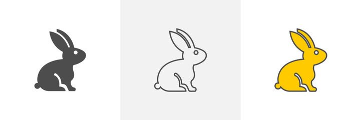 Silhouette rabbit on white background. Vector illustration.