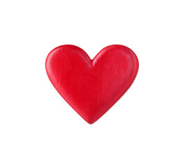 Fototapeta premium One red decorative heart isolated on white