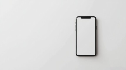 Minimal Instagram interface mockup with blank template on solid white background