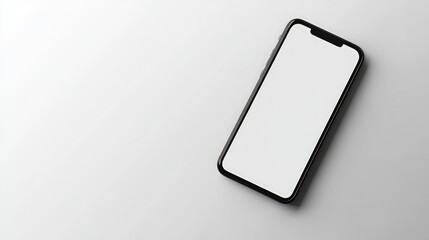 Smartphone social media post mockup on plain solid white background