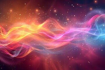 Obraz premium Vibrant Cosmic Waves of Color and Light