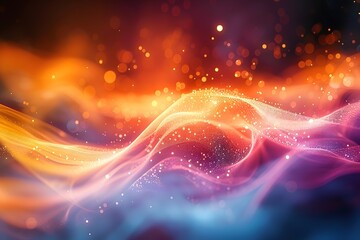 Fototapeta premium Vibrant Waves of Color and Light in a Dreamlike Abstract Background