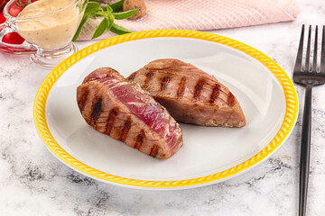 Delicous grilled tuna dish steak