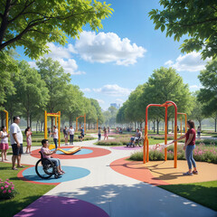 Obraz premium Accessible Fitness Parks 