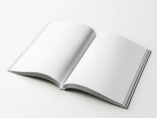 Turning page an open A4 magazine mockup with solid white background