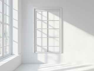 Window signage mockup on clean white background with modern branding