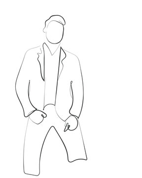 recommend clip art: Hand drawn line art vector of people in business and corporate settings. Executive man concept.