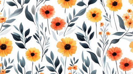 Vibrant Wildflowers in a Watercolor Style Background