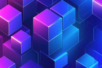Obraz premium Technology Concept with Isometric Cube Pattern