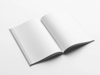 Turning page an open A4 magazine mockup with solid white background