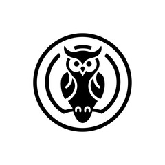 Creative a simple Owl bird silhouette vector Style with white background