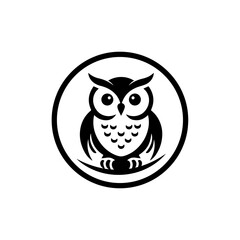 Creative a simple Owl bird silhouette vector Style with white background